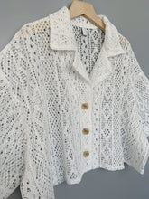 Load image into Gallery viewer, Lace Short Sleeve Cropped Cardigan