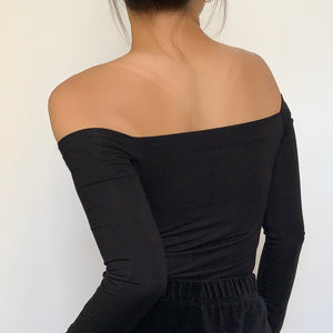 Off-shoulder Long Sleeve Top