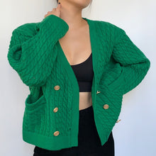 Load image into Gallery viewer, Double-breasted Cable Knit Cardigan